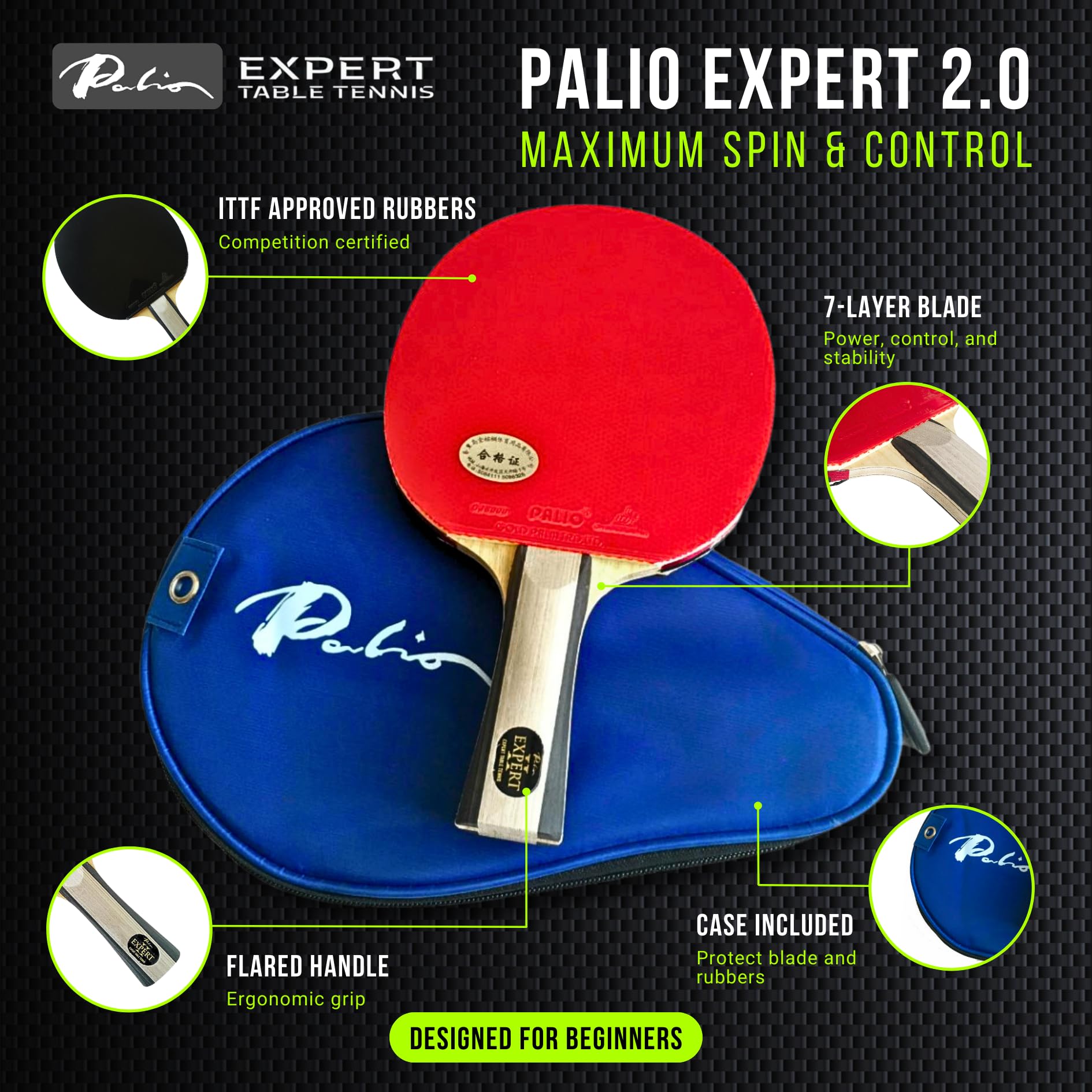 Amazon | (パリオ) Palio Expert 2 テーブルテニスラケット&ケース